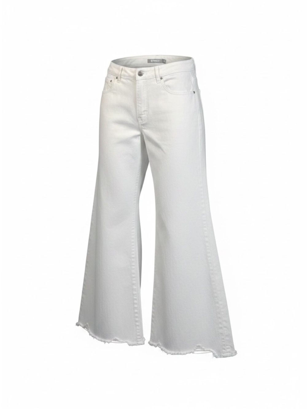 Tractr Alice White High Waist Wide Leg Flare Cropped Jeans Size 28